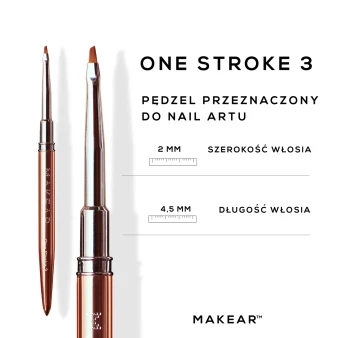 MAKEAR Brush One Stroke 3 bristle length 4.5 mm width 2 mm guide