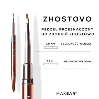 MAKEAR Brush Zhostovo bristle length 5 mm width 1.8 mm guide