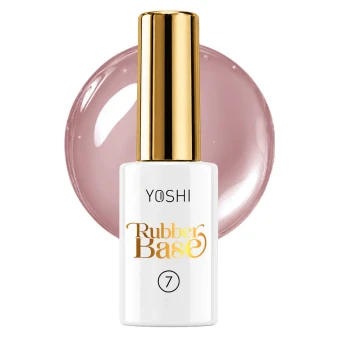YOSHI Rubber Base No7 10 ml bottle with deep pink beige base background