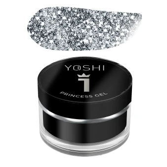 YOSHI Princess Gel No1 Silver 5g jar with silver glitter gel preview