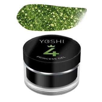 YOSHI Princess Gel No4 Green 5g jar with green glitter gel preview