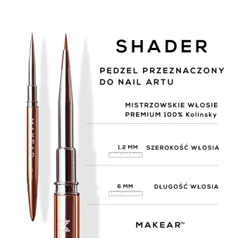 Makear Brush Shader 1.2 mm width 6 mm bristle length size guide
