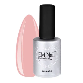 EM Nail Power Base Peaches n Cream 15ml bottle with peach swatch