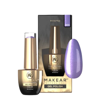 Makear 403 Glossy 8ml bottle with pink purple opal shade preview