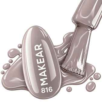 Makear 816 Brown Beige Gel Polish 8ml | Elegant Neutral Nails UK