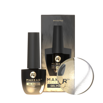 Makear Top No Wipe Cat Eye Silver 8 ml – magnetic silver top coat