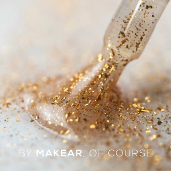 Makear Top No Wipe Gold 8 ml – gold foil effect top coat