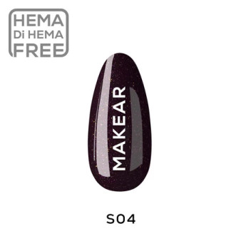 Makear Gel Polish S04 Diamond Silver applied under LED lamp – salon application