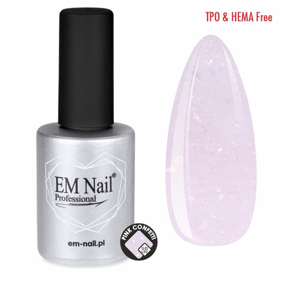 EM Nail Professional Pink Confetti UV/LED Bottle Gel 15 ml