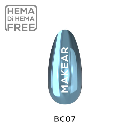 Makear liquid chrome blue BC07 nail effect