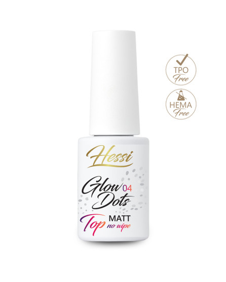 Hessi Top Glow Dots 04 no wipe top coat with particles