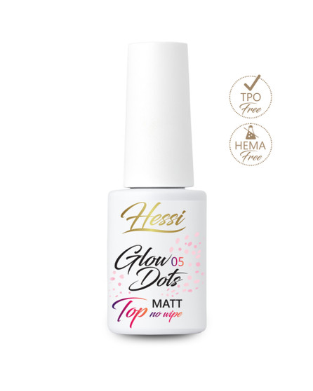 Hessi Top Glow Dots 05 no wipe top coat with particles