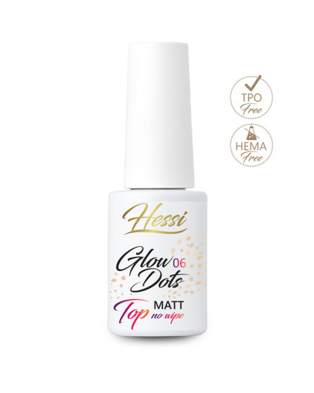 Hessi Top Glow Dots 06 no wipe top coat with particles