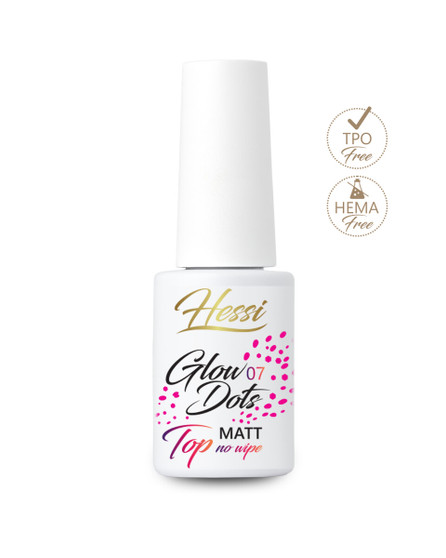 Hessi Top Glow Dots 07 no wipe top coat with particles