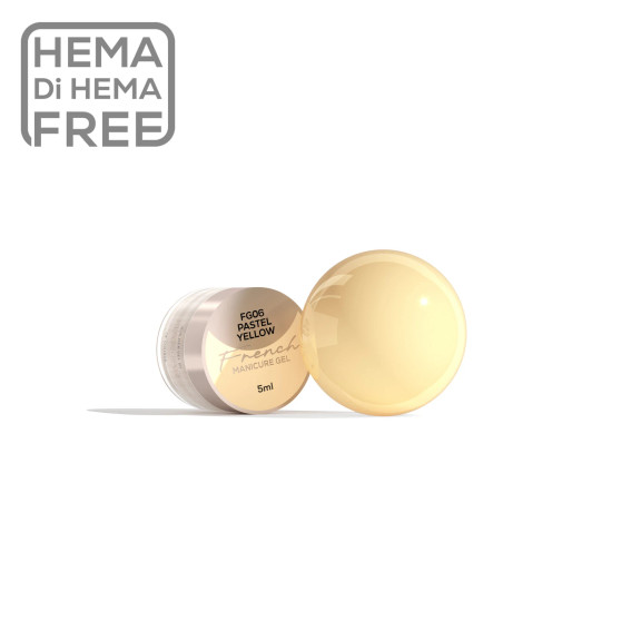 Makear French gel pastel yellow FG06 nail art
