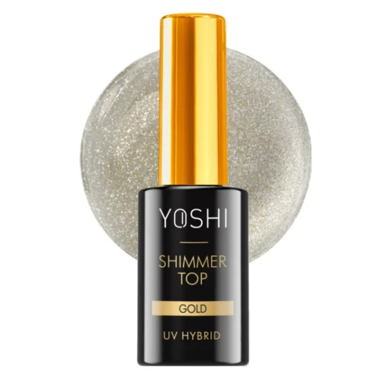 YOSHI Top UV LED Shimmer Gold 10 ml gold shimmer top coat