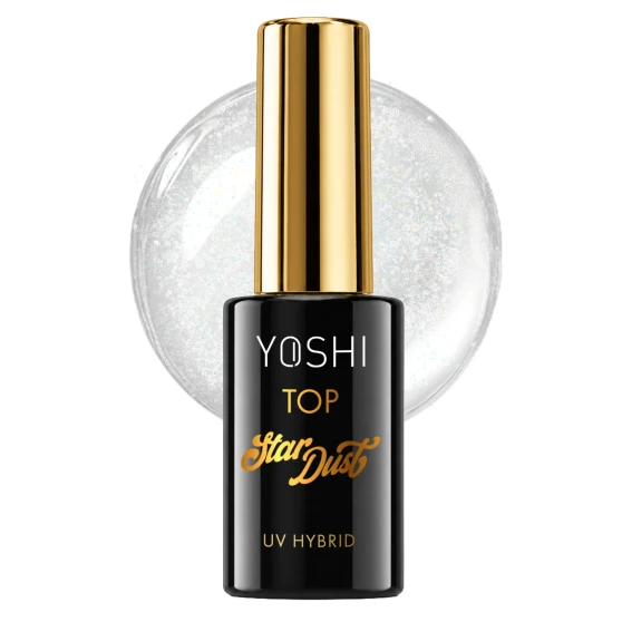 YOSHI Top Star Dust bottle with holographic sparkle background
