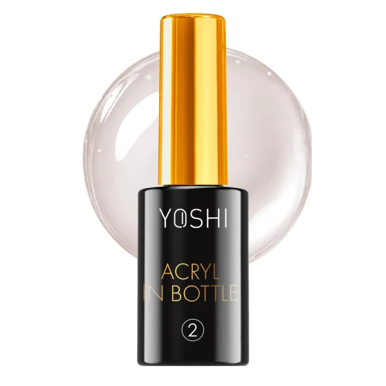YOSHI Acryl In Bottle GEL No2 10 ml bottle with creamy white gel background