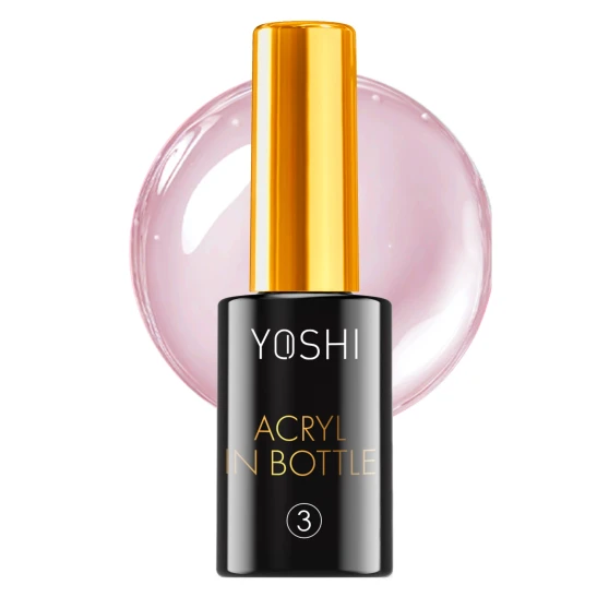 YOSHI Acryl In Bottle GEL No3 10 ml bottle with natural milky pink background