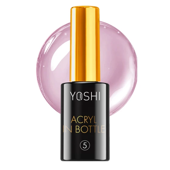 YOSHI Acryl In Bottle GEL No5 10 ml bottle with pastel pink gel background
