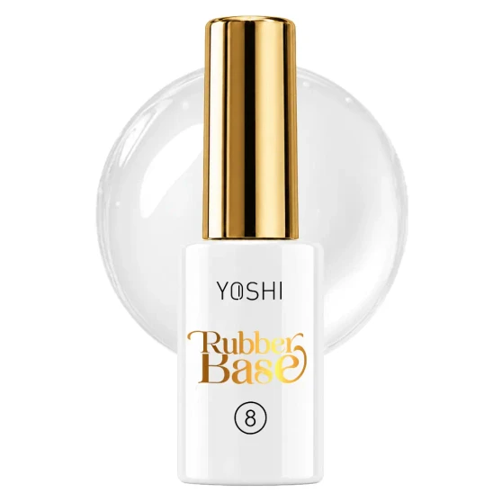 YOSHI Rubber Base No8 10 ml bottle with transparent clear base background