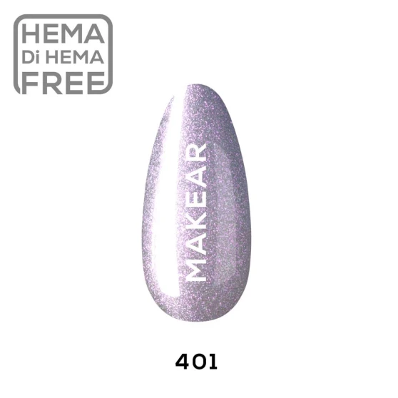 Makear 401 Glossy hybrid gel polish 8ml opal shimmer effect