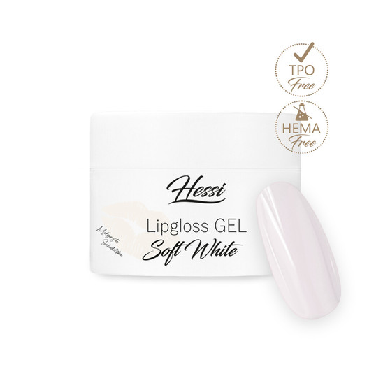 HESSI UK Lipgloss Soft White Hard Gel pot close-up