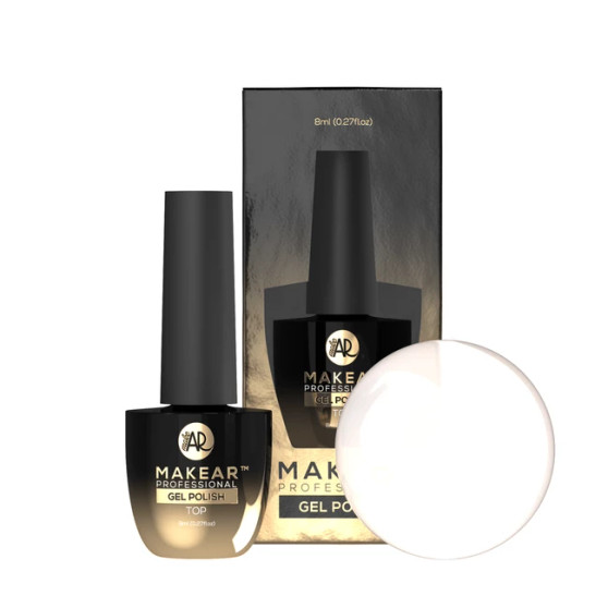 Makear Top Milky 8 ml No Wipe – Semi Transparent Milky Gel Top Coat