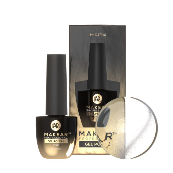 Makear Top No Wipe Cat Eye Silver 8 ml – magnetic silver top coat