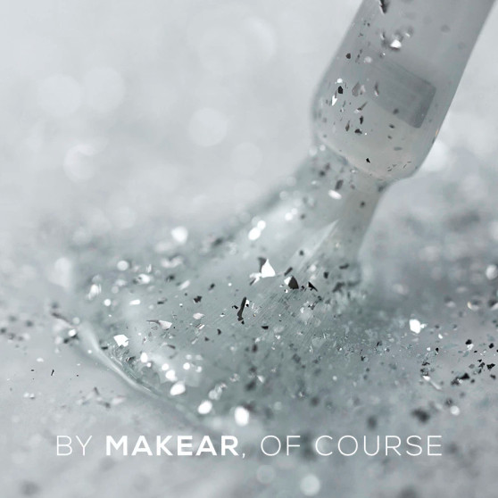 Makear Top No Wipe Silver 8 ml – silver foil effect top coat