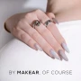 Makear HC01 Good Look Silver Cat Eye Gel Polish on almond nails