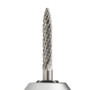 Close up of Drillo LOWCA carbide e-file bit working head