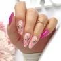 YOSHI Phone On Silent 282 pink manicure with flower nail art