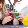 YOSHI GETAWAY collection lifestyle manicure with Busy Signal shade