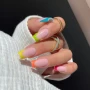 YOSHI Autoreply On 284 orange nail design with product bottle