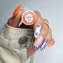 YOSHI Autoreply On 284 colour cap and neon orange nail swatch