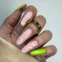 YOSHI On the Way 286 green abstract nail art manicure