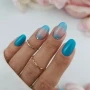 YOSHI Window Seat 287 turquoise ombre glitter manicure