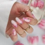 YOSHI GO SHAPE Gel No2 pink berry nail art on soft builder gel base