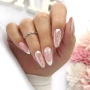YOSHI GO SHAPE Gel No3 French bow nail design on soft pink base