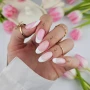 YOSHI GO SHAPE Gel No4 pink French almond nails with product lid
