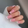YOSHI GO SHAPE Gel No9 warm pink French square nails