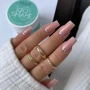 YOSHI GO SHAPE Gel No10 full nude square manicure with product jar