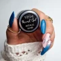 YOSHI Paint Gel Metallic Silver jar with blue shimmer nail art
