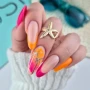 YOSHI Paint Gel Metallic Aurum neon palm tree nail art