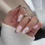 YOSHI Paint Gel Metallic Rose full glitter floral manicure