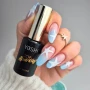 YOSHI Top Sparkles blue ombre manicure with white starfish nail art