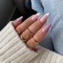 YOSHI Acryl In Bottle GEL No1 french manicure with milky pink base