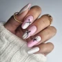 YOSHI AcryLIQ GEL No4 pink manicure with delicate nail art