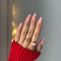 YOSHI Rubber Base No5 Christmas dotted nail art manicure close up